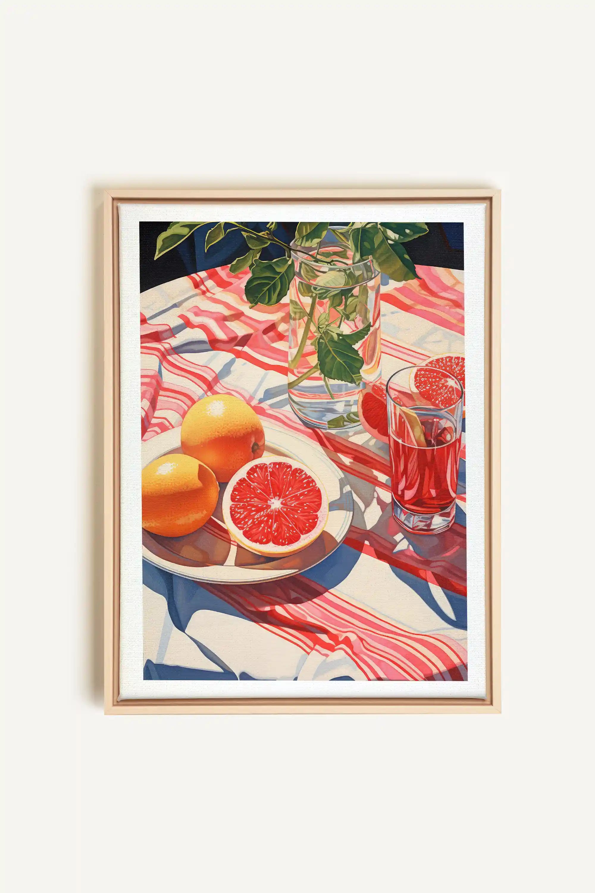 PICNIC HAVEN, Oeuvre sur toile étirée, encadré Naturel Clair