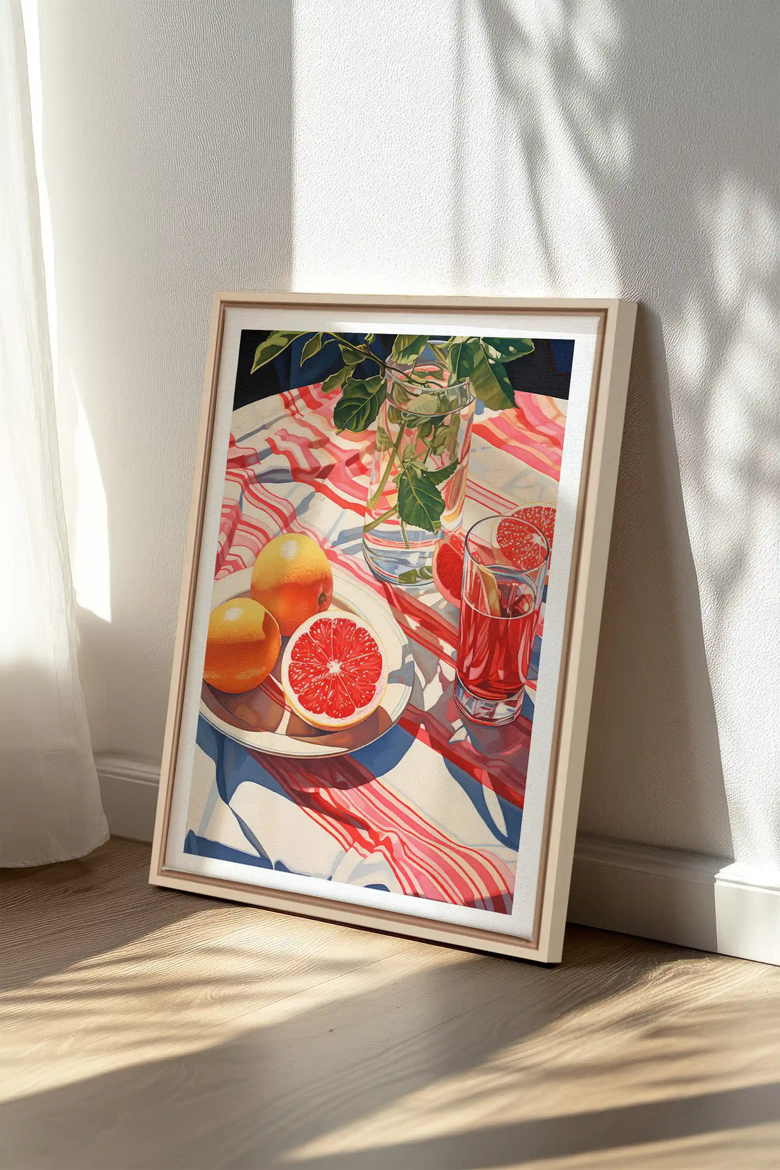 PICNIC HAVEN, Artwork on stretched canvas, framed Natural Light