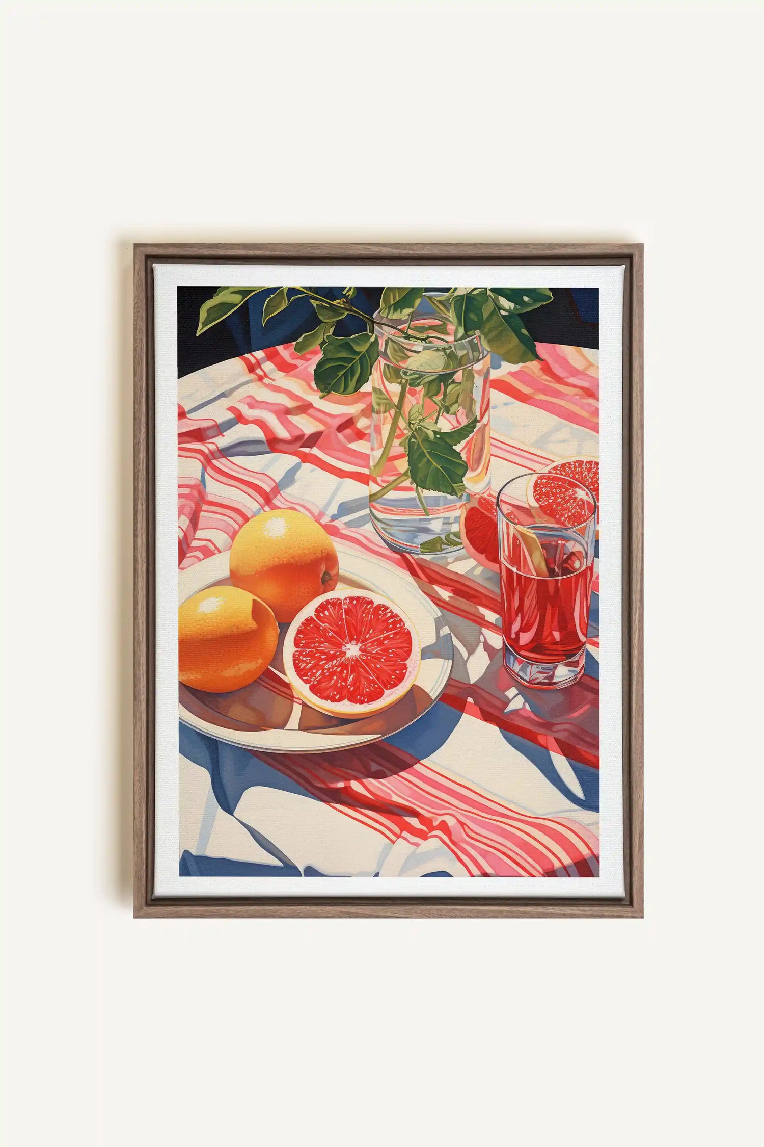 PICNIC HAVEN, Oeuvre sur toile étirée, encadré Brun Chêne