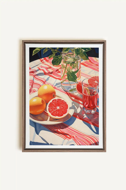 PICNIC HAVEN, Oeuvre sur toile étirée, encadré Brun Chêne