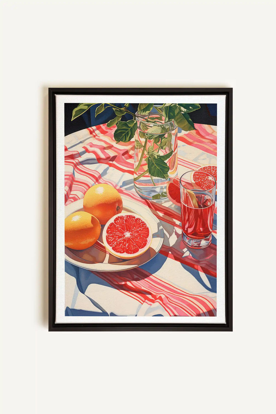 PICNIC HAVEN, Artwork on stretched canvas, framed in black