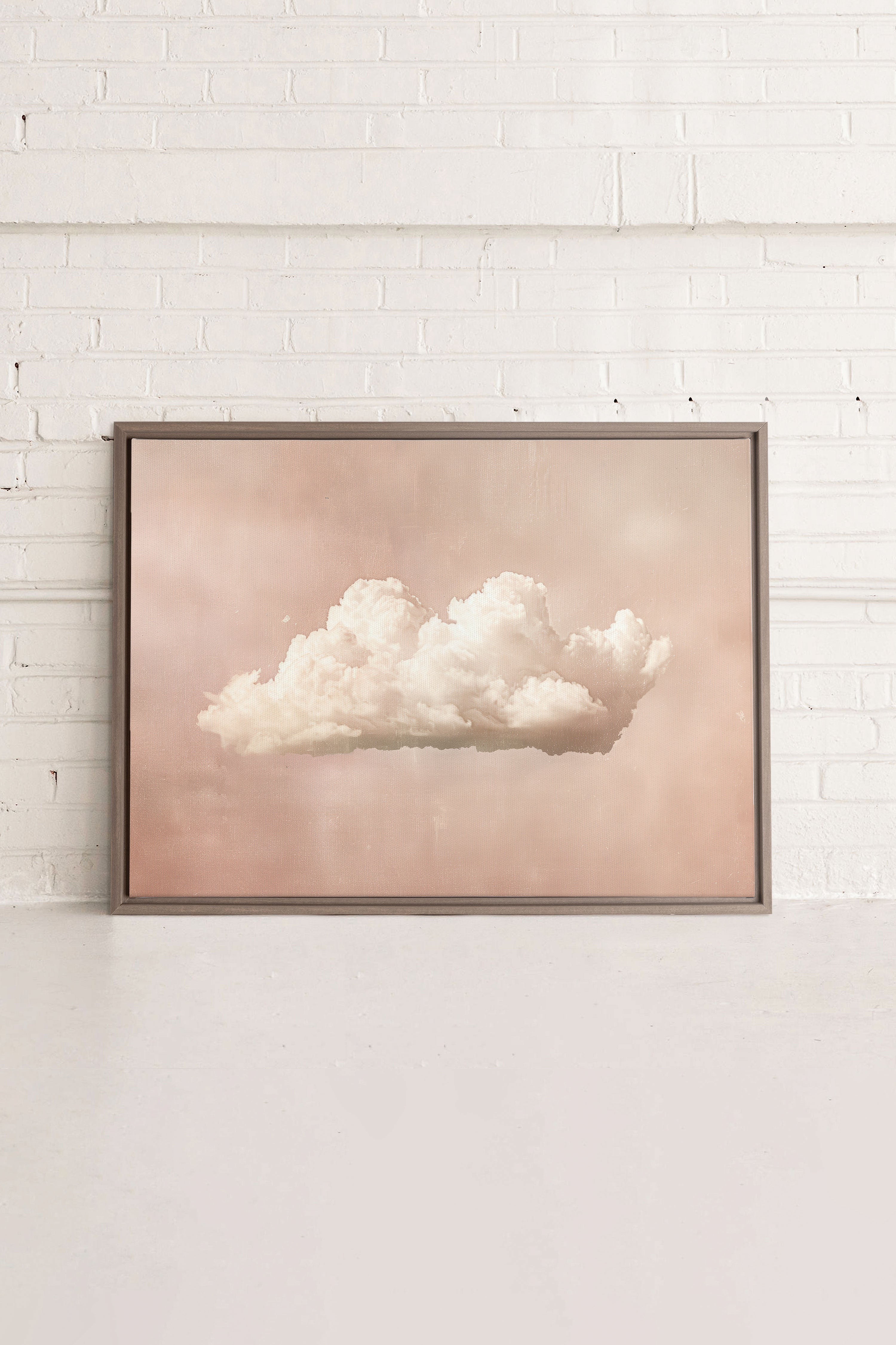 OLEKA CANVAS - PINK DREAM, Oeuvre sur toile étirée, encadré Brun Chêne