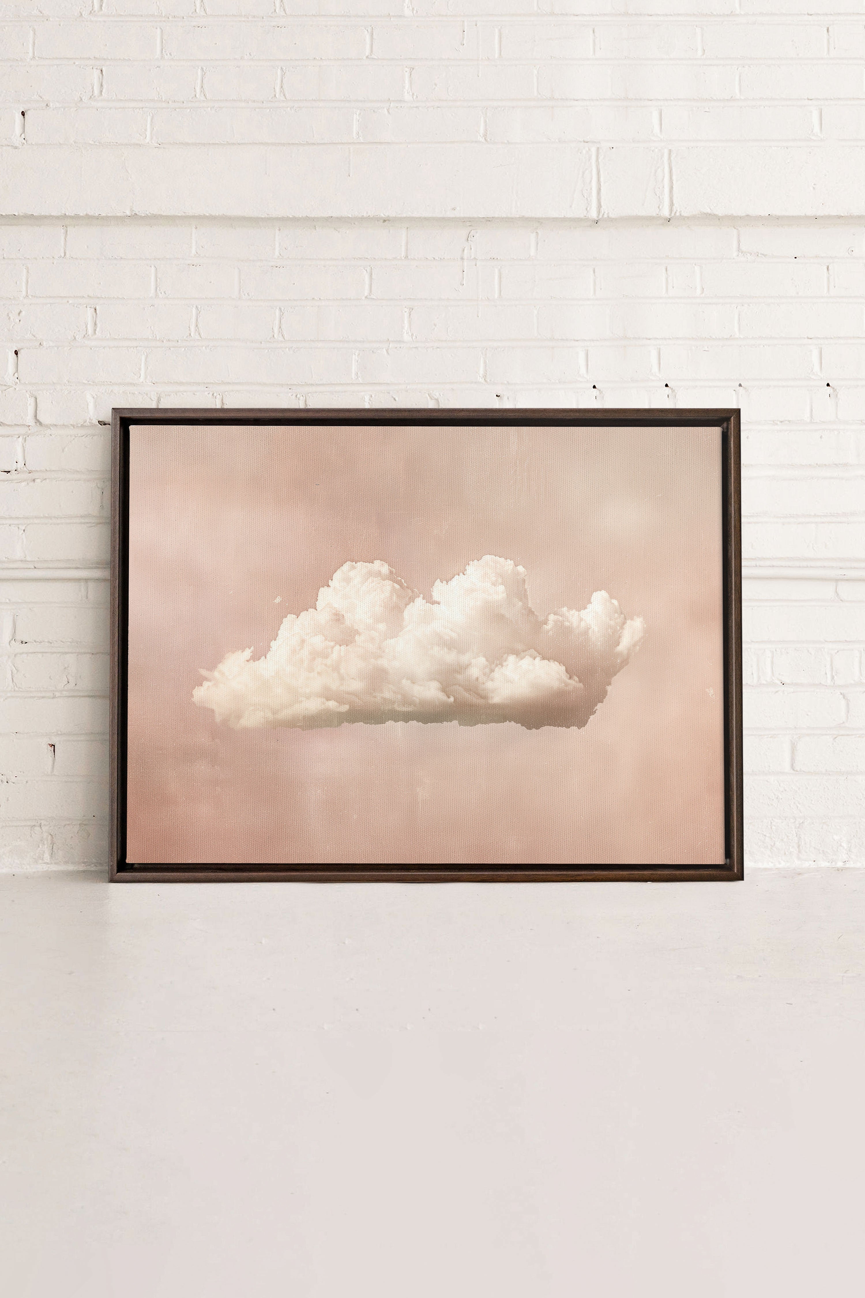 OLEKA CANVAS - PINK DREAM, Oeuvre sur toile étirée, encadré Brun Noyer