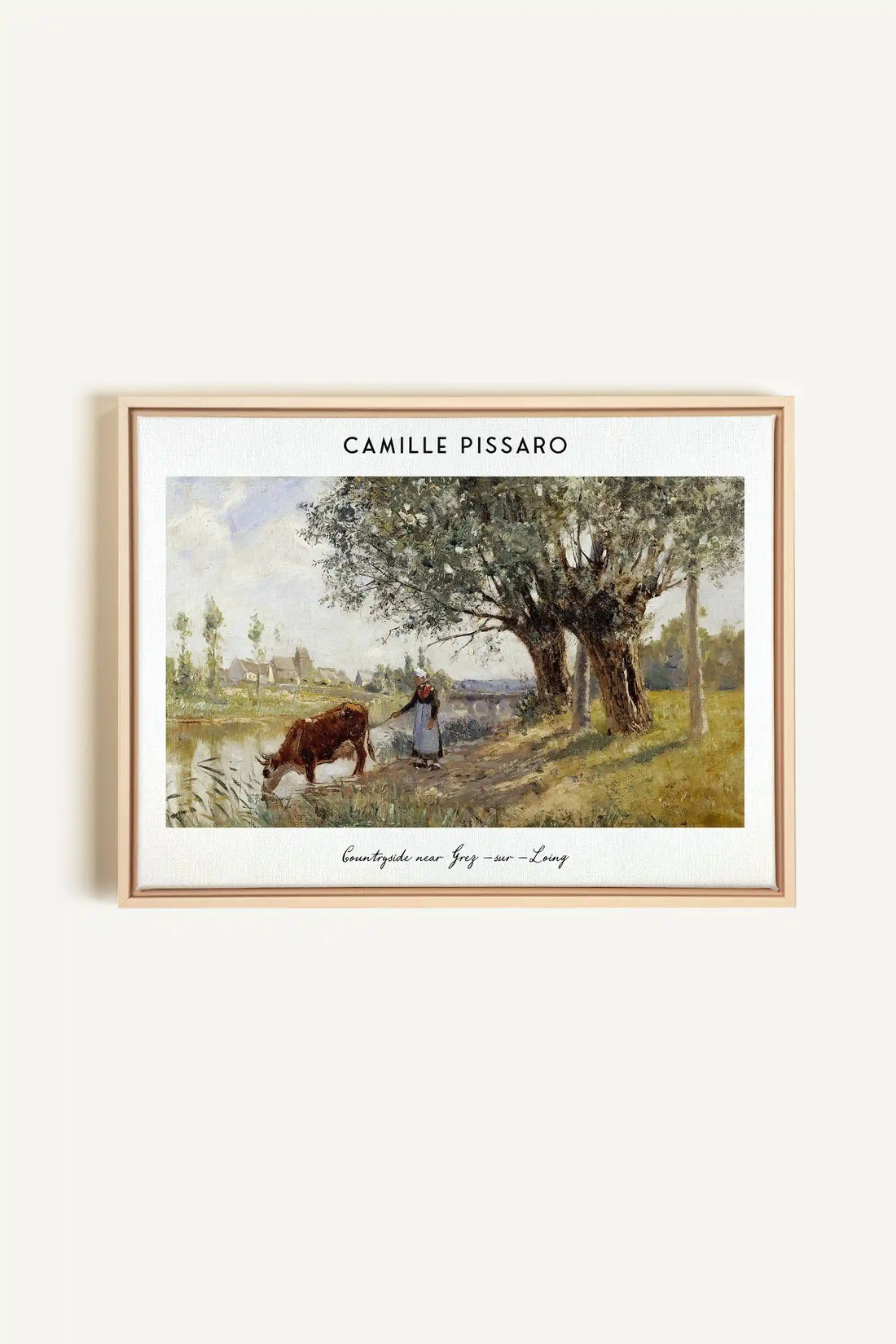 PISSARO, Oeuvre sur toile étirée, encadré Naturel Clair