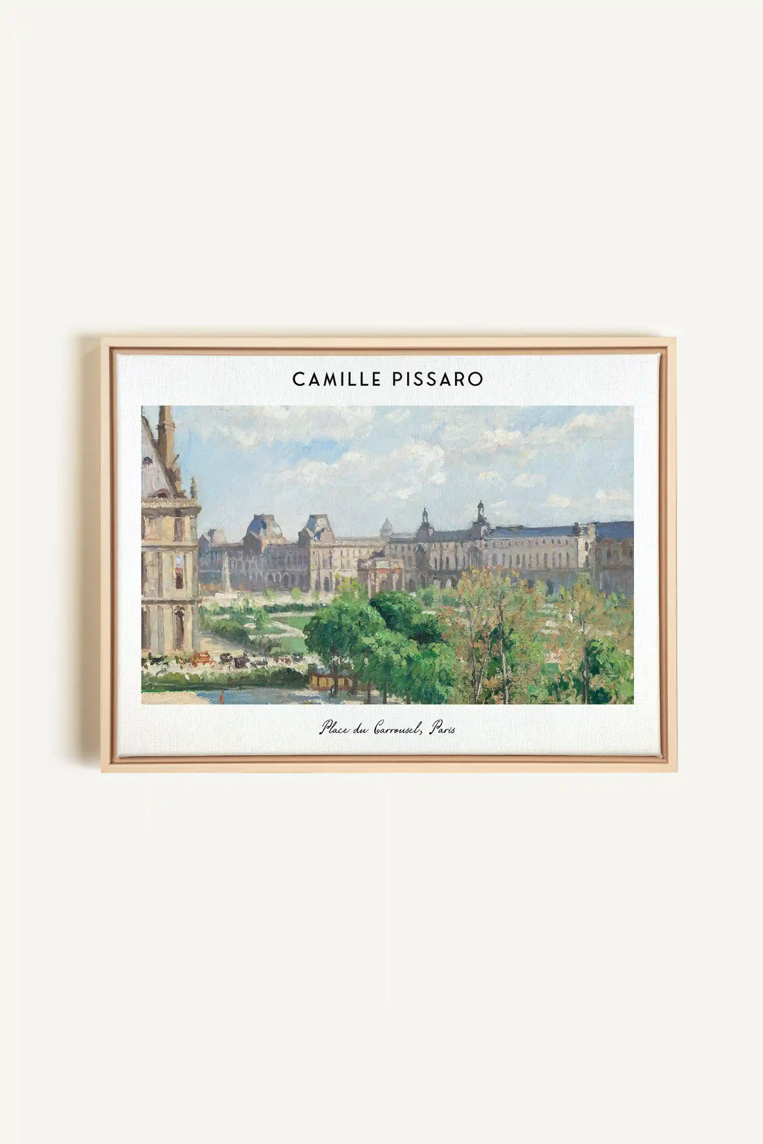 PLACE DU CARROUSEL, Artwork on stretched canvas, framed Natural Light