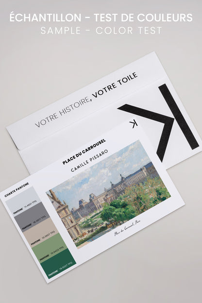 OLEKA CANVAS - PLACE DU CARROUSEL, Oeuvre sur toile étirée, encadré Brun Chêne