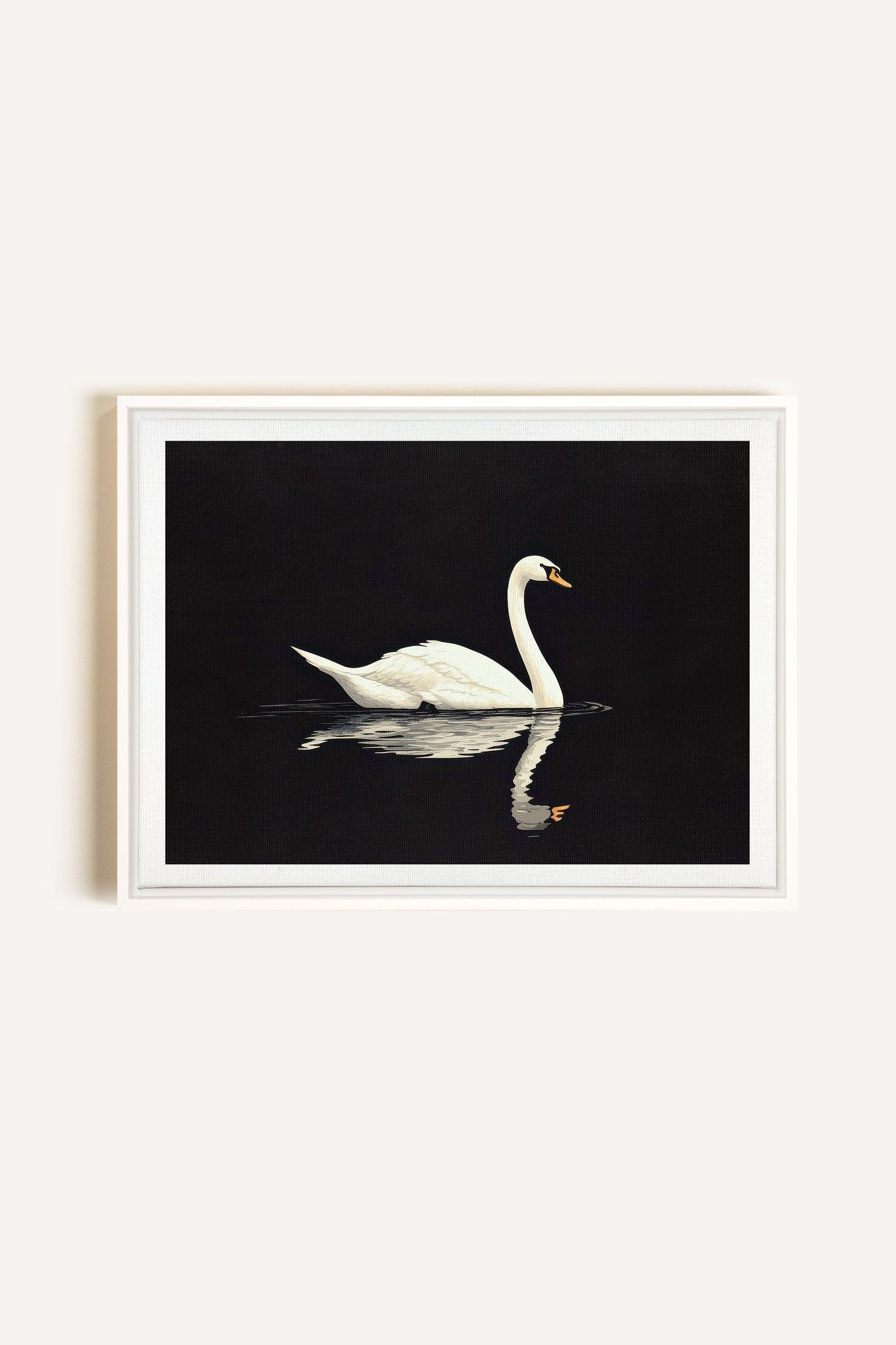 POÉSIE DU SILENCE, Artwork on stretched canvas, framed in white