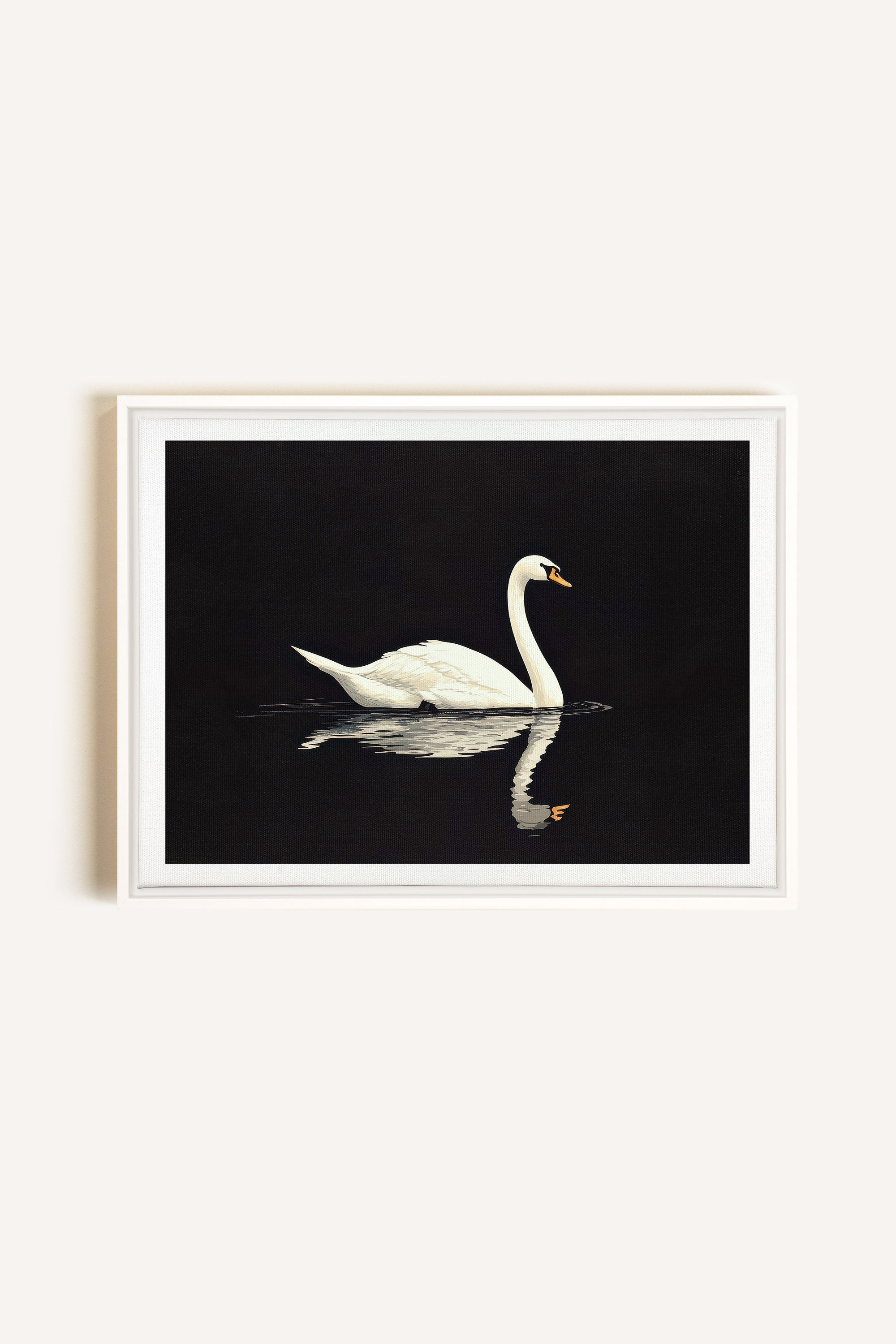 POÉSIE DU SILENCE, Artwork on stretched canvas, framed in white