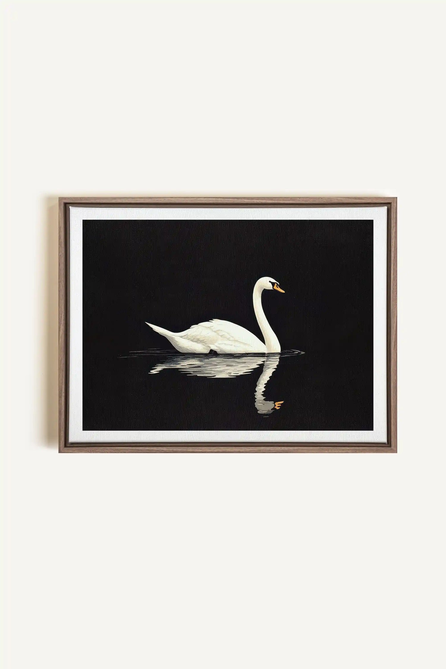 POÉSIE DU SILENCE, Artwork on stretched canvas, framed in Brown Oak