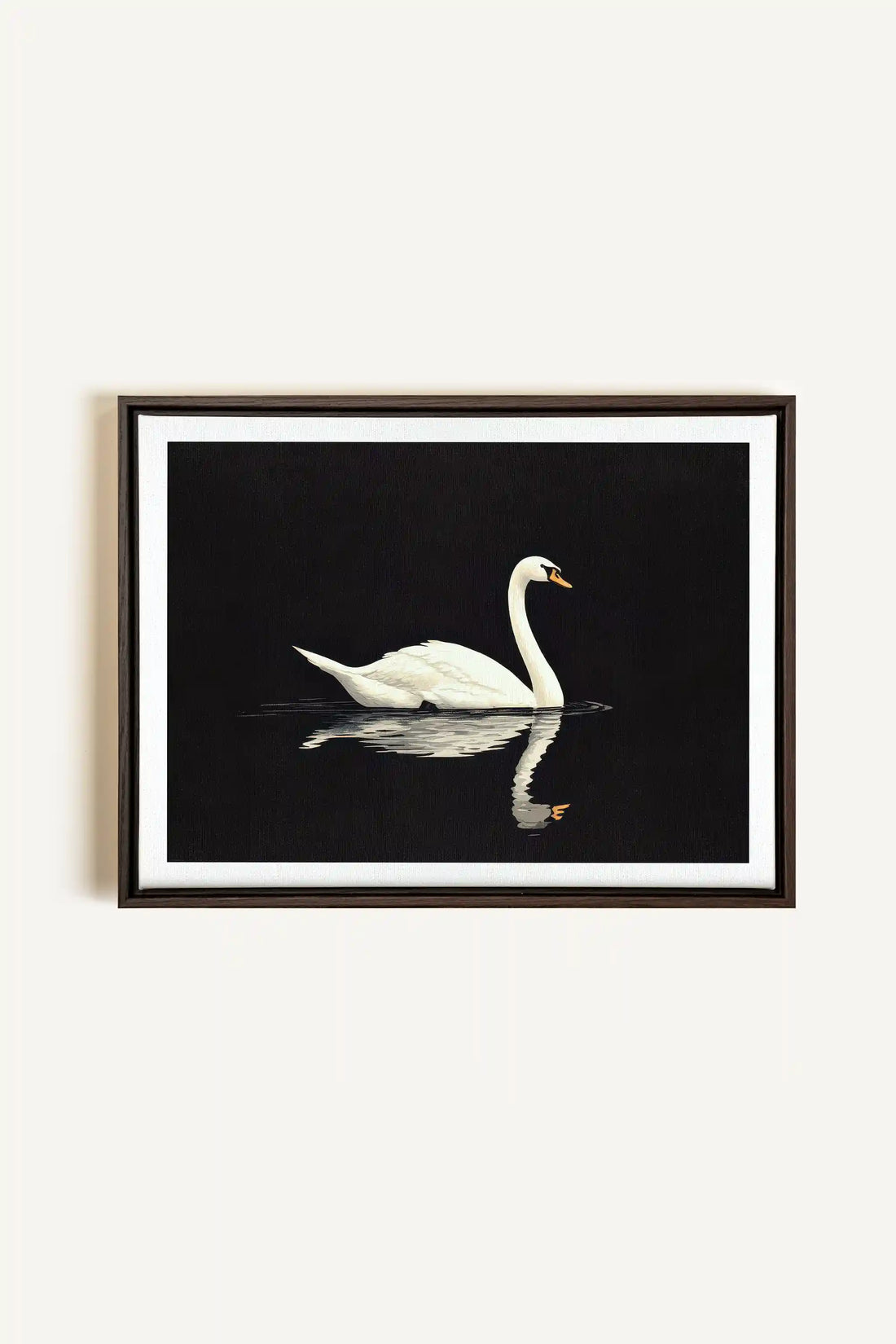 POÉSIE DU SILENCE, Artwork on stretched canvas, framed in Walnut Brown