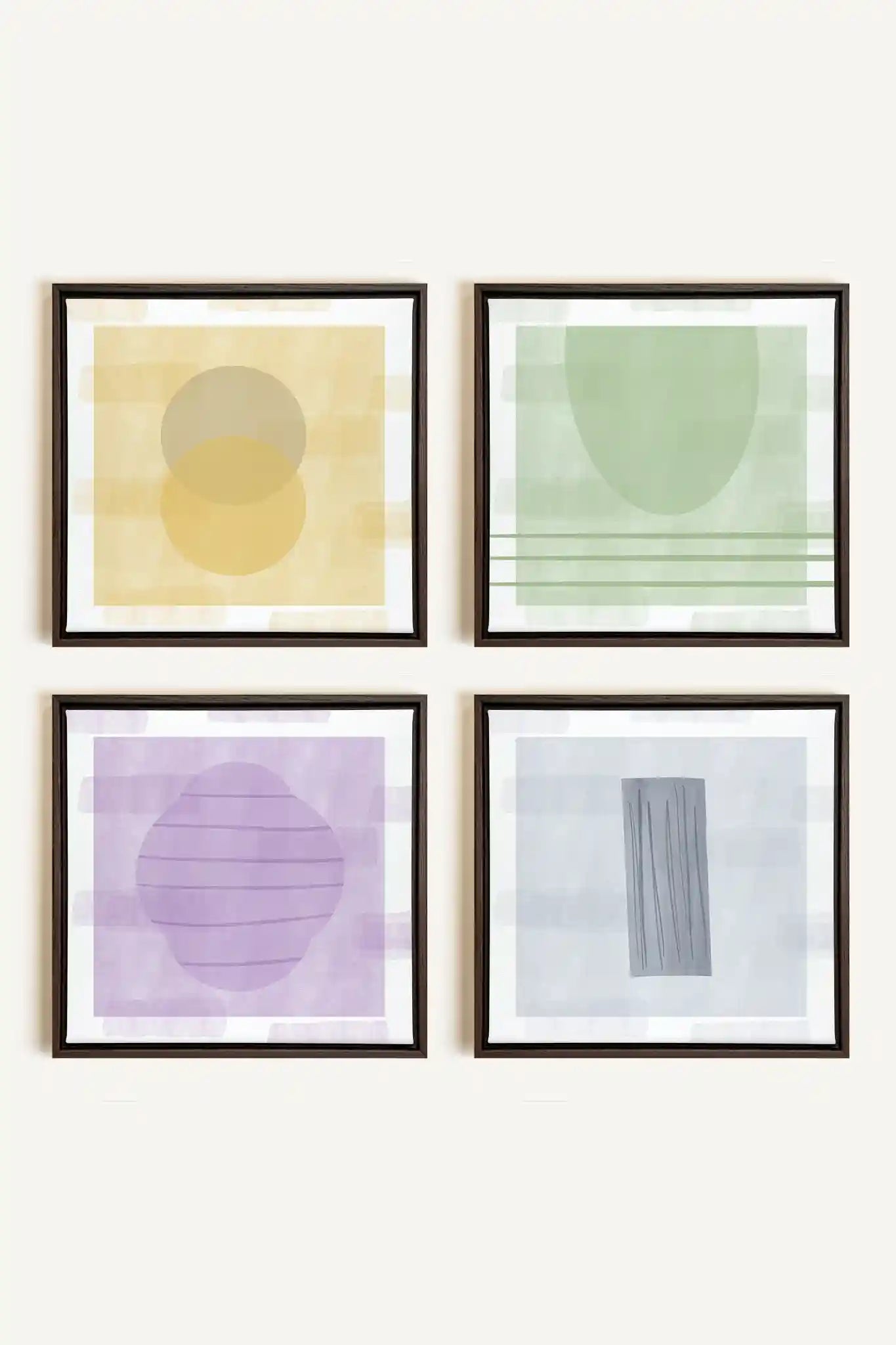 QUATUOR PASTEL, Set (4+), framed in Walnut Brown