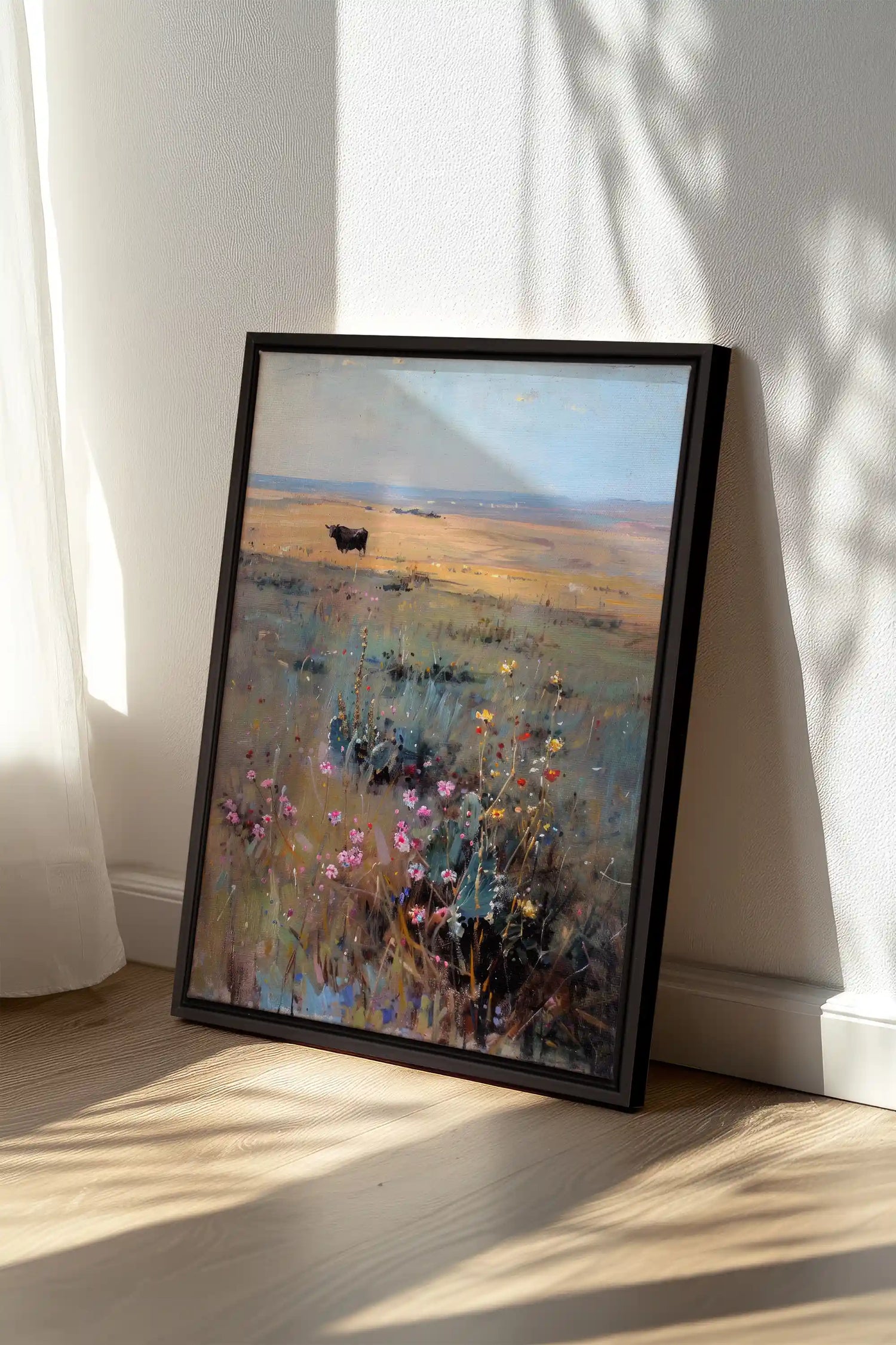 RAINBOW FIELD, Oeuvre sur toile étirée, encadré Noir