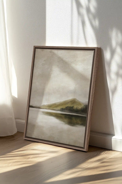 REFLETS, Artwork on stretched canvas, framed in Brown Oak