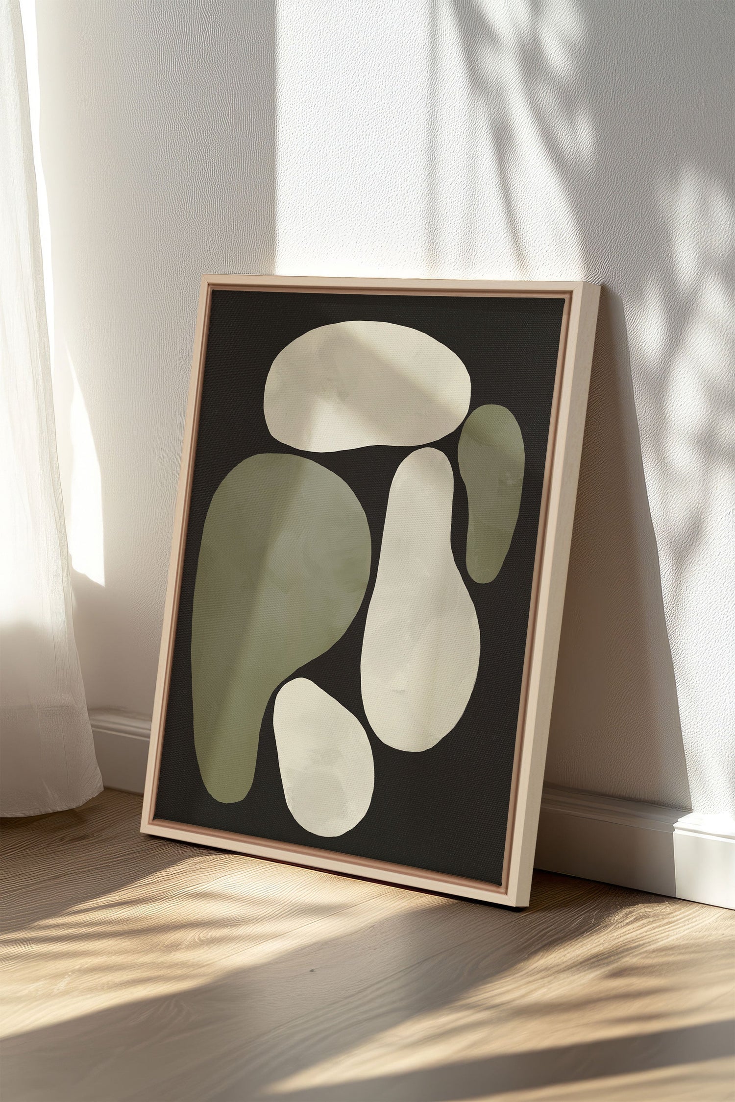 OLEKA CANVAS - ROCHES, Oeuvre sur toile étirée, encadré Naturel Clair