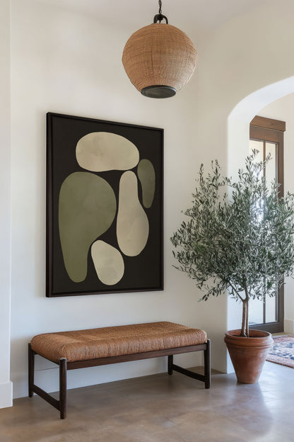 OLEKA CANVAS - ROCHES, Oeuvre sur toile étirée, encadré Noir