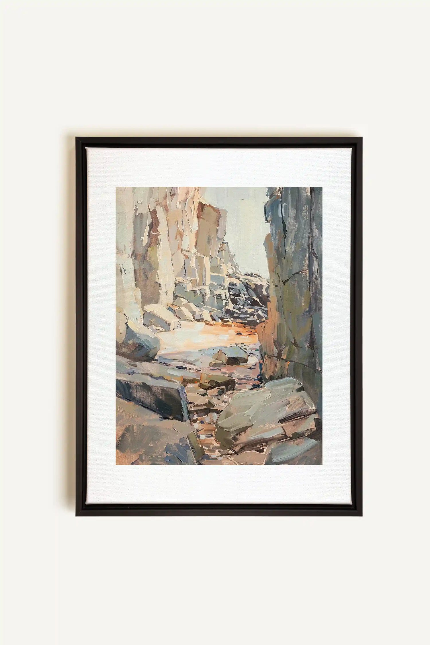 ROCKY PATHWAY, Oeuvre sur toile étirée, encadré Noir