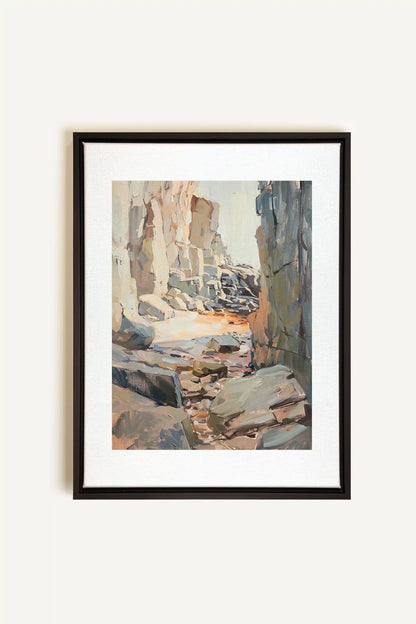 ROCKY PATHWAY, Oeuvre sur toile étirée, encadré Noir