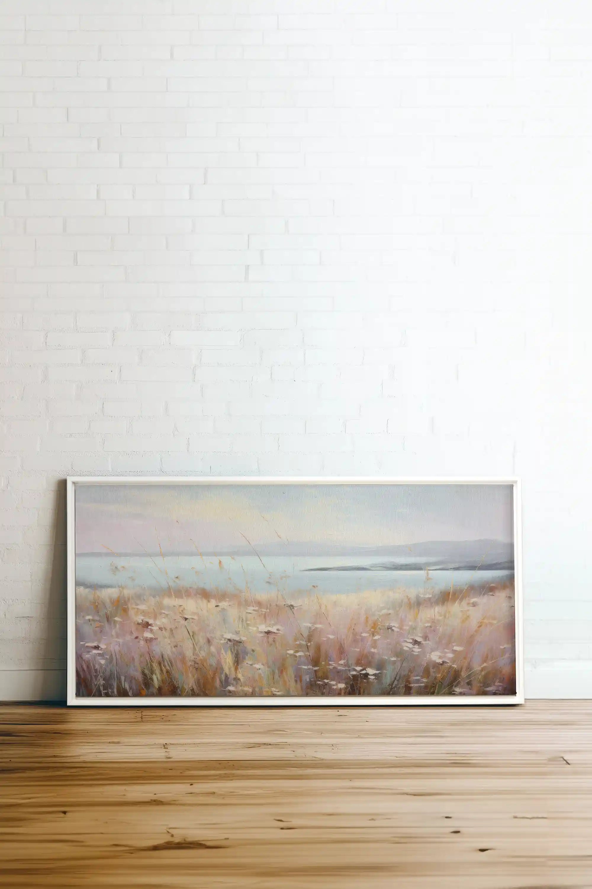 Rose Lagoon, Oeuvre sur toile étirée, encadré Blanc