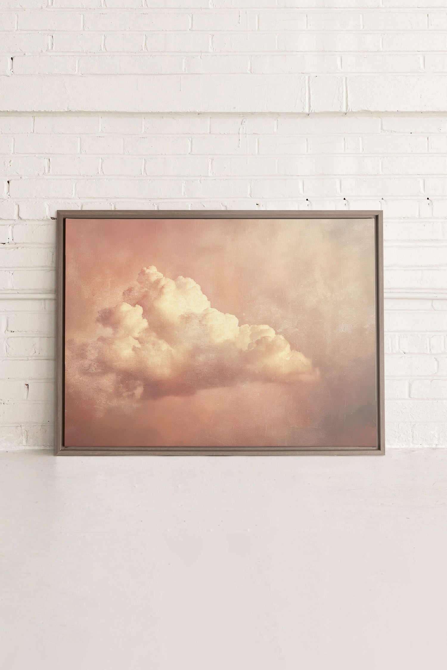 OLEKA CANVAS - ROSE MIST, Oeuvre sur toile étirée, encadré Brun Chêne