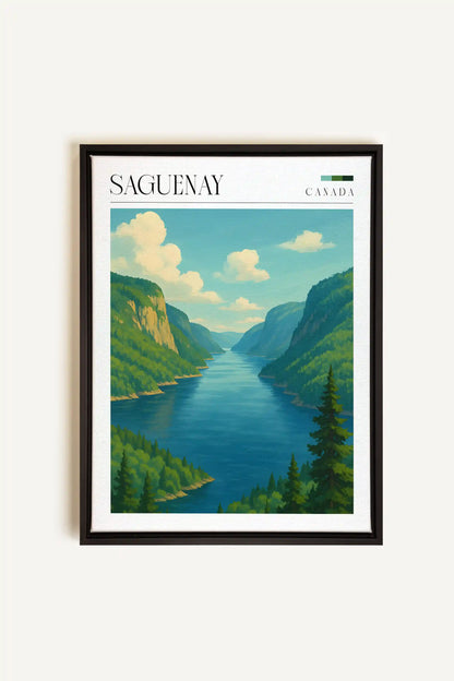 SAGUENAY, Artwork on stretched canvas, framed in black