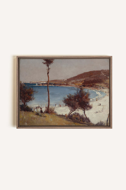 SEAFOAM MEMORIES, Oeuvre sur toile étirée, encadré Brun Chêne