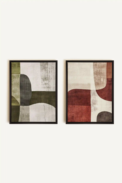 SEASONAL BALANCE, 2 Oeuvres sur toile étirée, encadré Noir