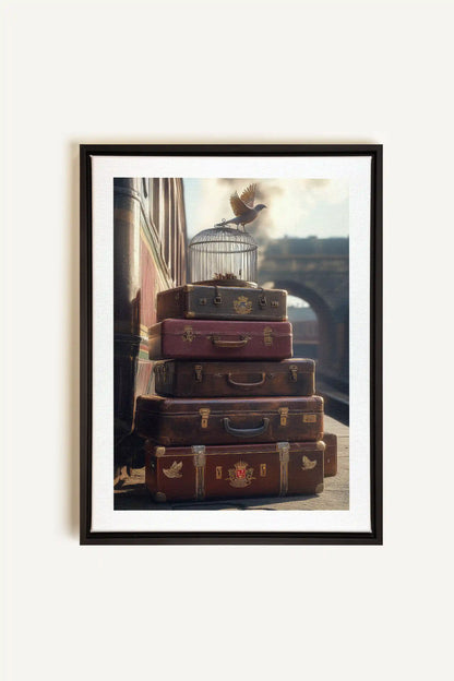 SECRET JOURNEY, Artwork on stretched canvas, framed in black