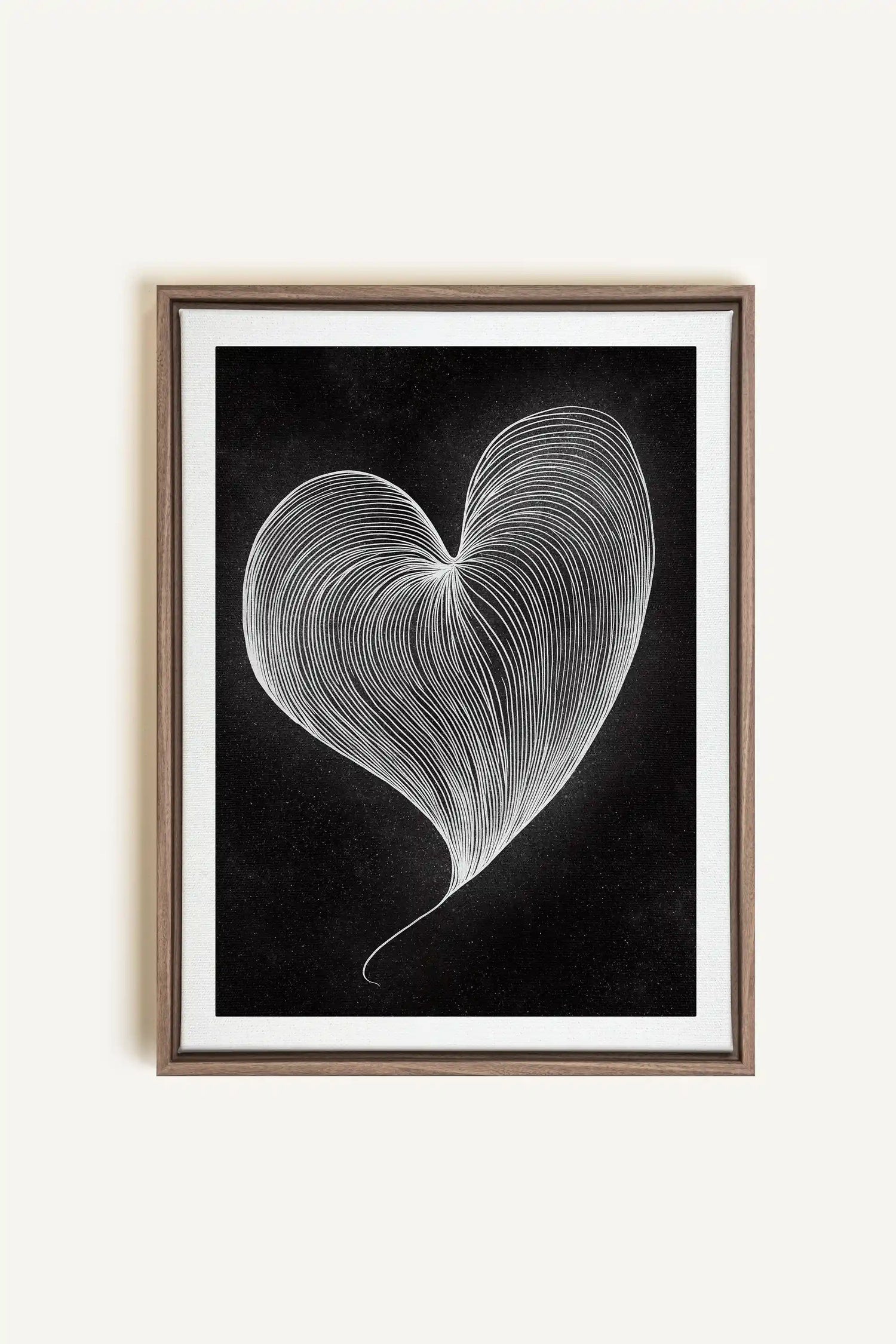 SILENT PULSE, Oeuvre sur toile étirée, encadré Brun Chêne