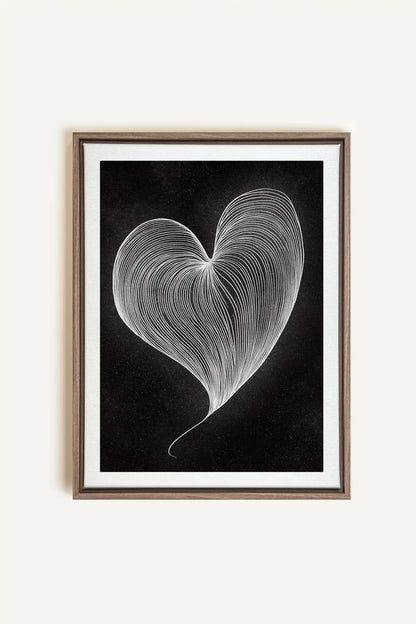 SILENT PULSE, Oeuvre sur toile étirée, encadré Brun Chêne