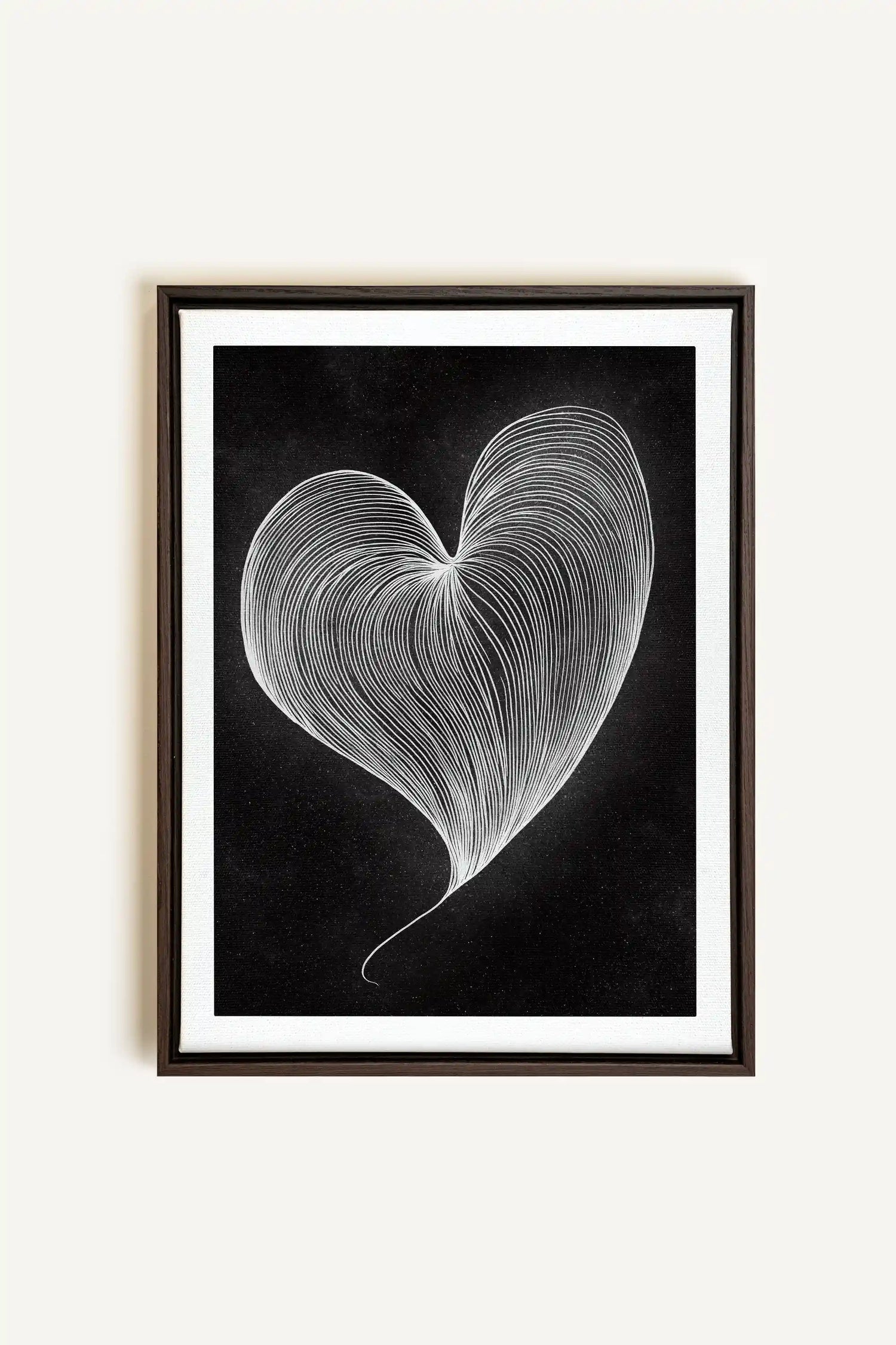 SILENT PULSE, Oeuvre sur toile étirée, encadré Brun Noyer