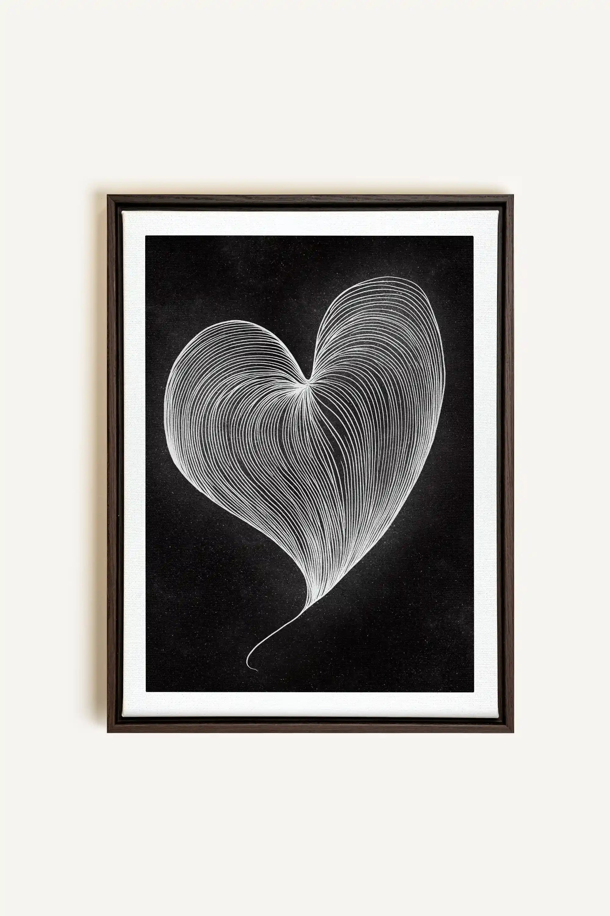 SILENT PULSE, Oeuvre sur toile étirée, encadré Brun Noyer