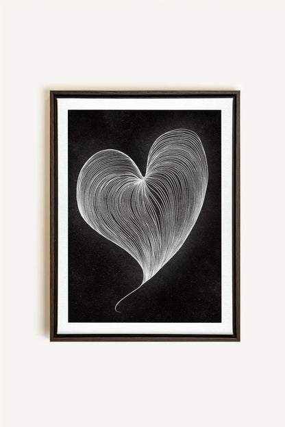 SILENT PULSE, Oeuvre sur toile étirée, encadré Brun Noyer