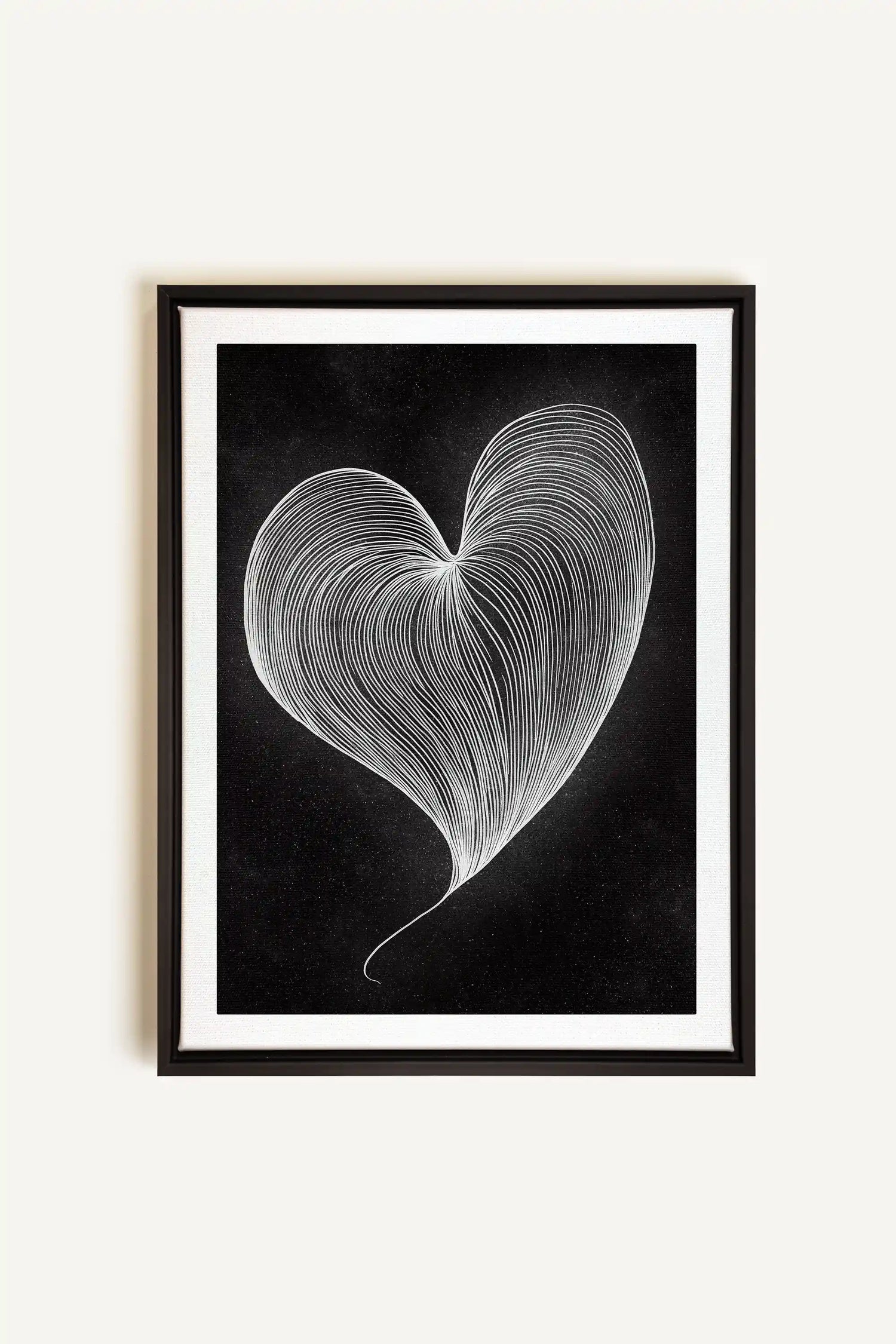 SILENT PULSE, Oeuvre sur toile étirée, encadré Noir