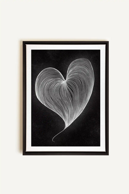 SILENT PULSE, Oeuvre sur toile étirée, encadré Noir