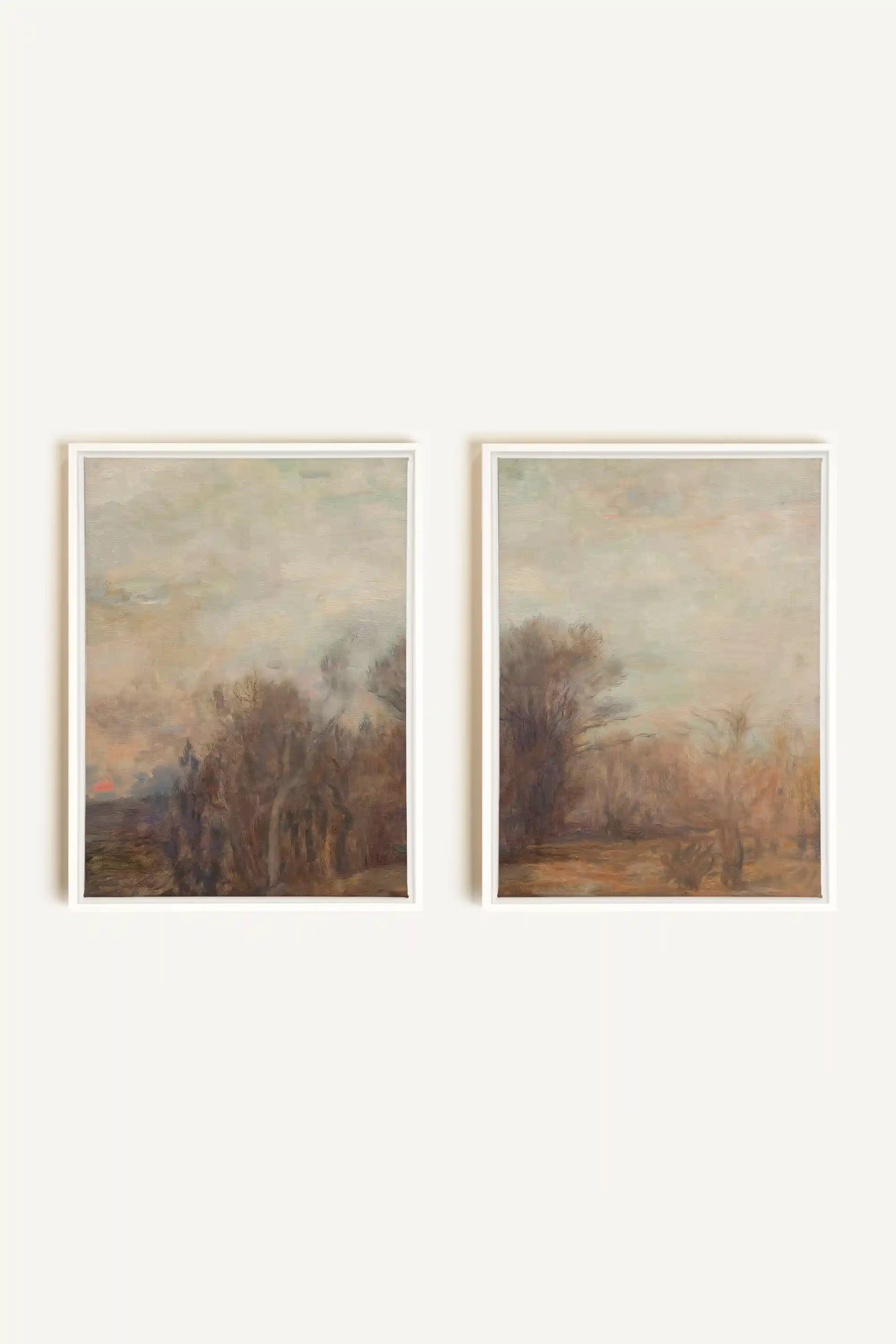 SILENT SEASON DUO, 2 Works on stretched canvas, framed in white