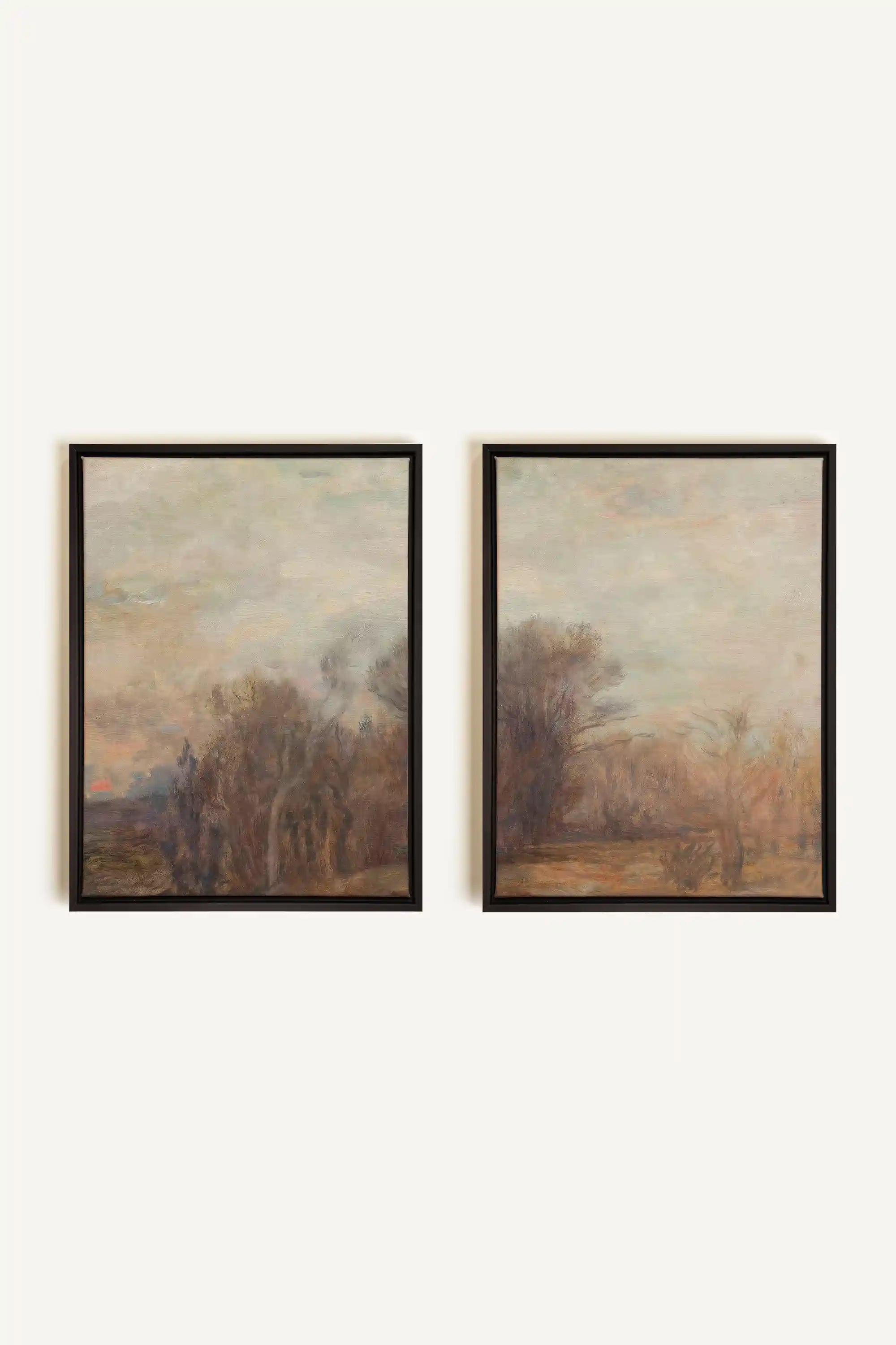 SILENT SEASON DUO, 2 Works on stretched canvas, black framed