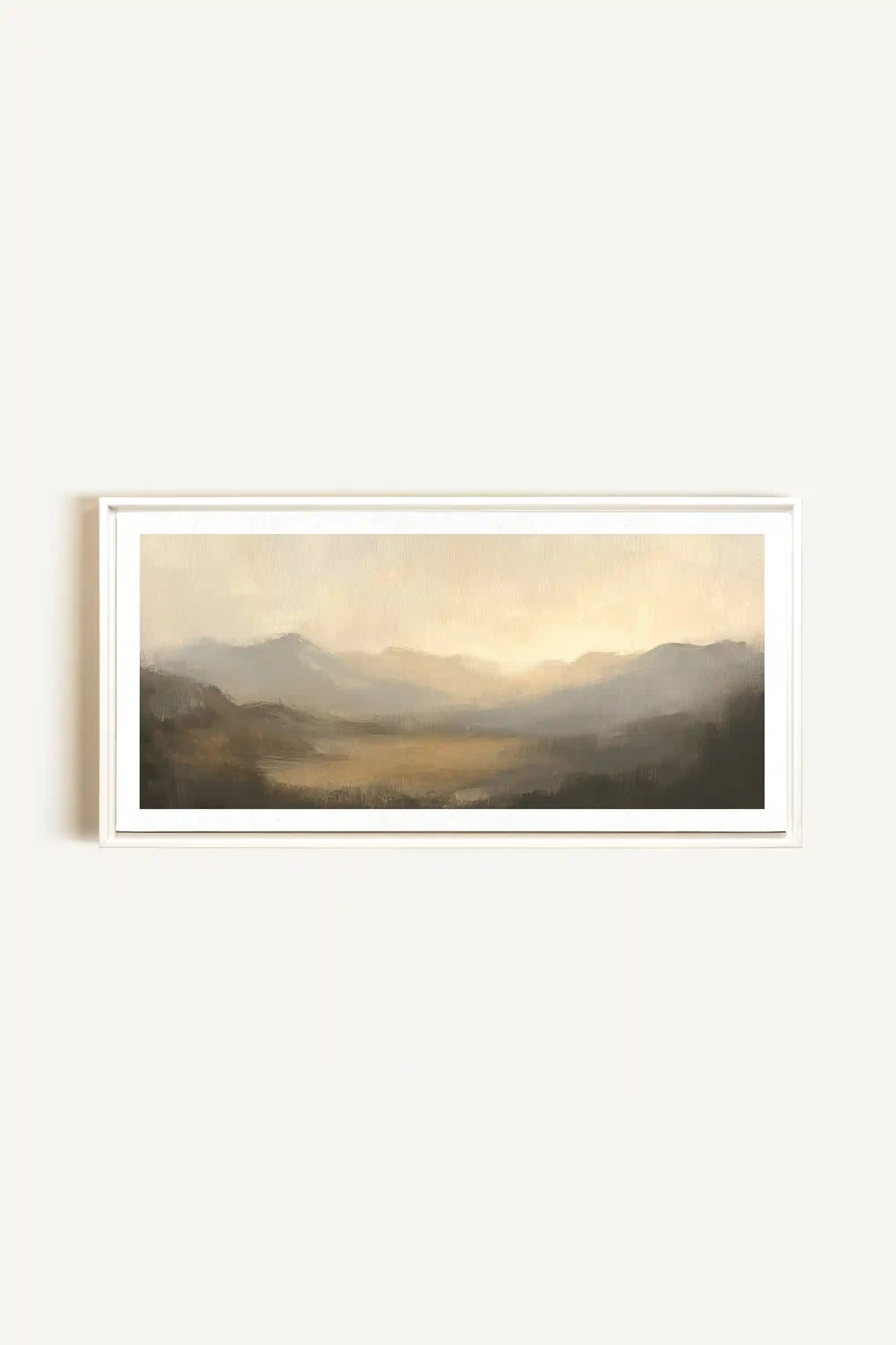 SOFT GLOW, Artwork on stretched canvas, framed in white