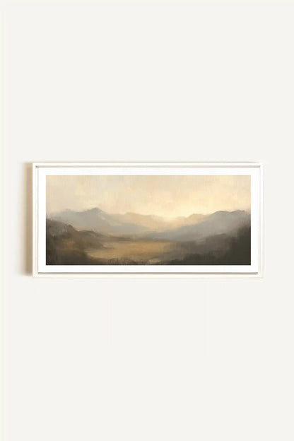 SOFT GLOW, Artwork on stretched canvas, framed in white