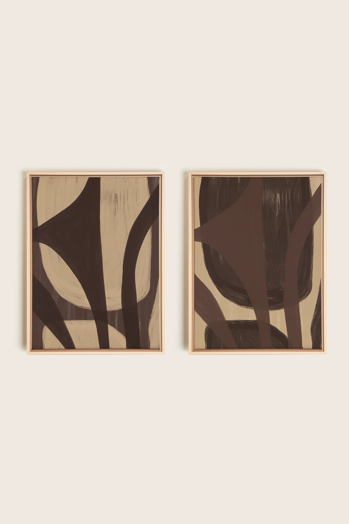 SOFT PATHWAYS DUO, Artwork on stretched canvas, framed Natural Light