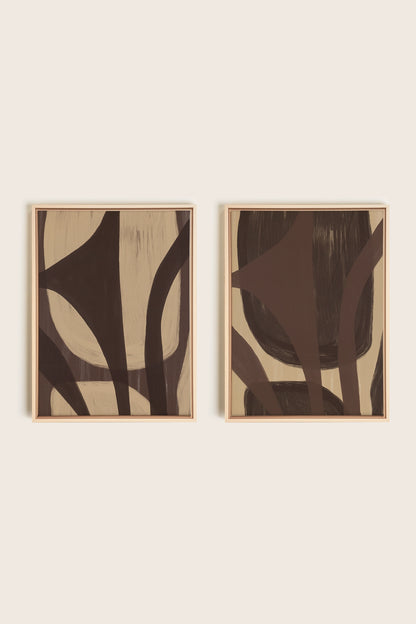 SOFT PATHWAYS DUO, Artwork on stretched canvas, framed Natural Light