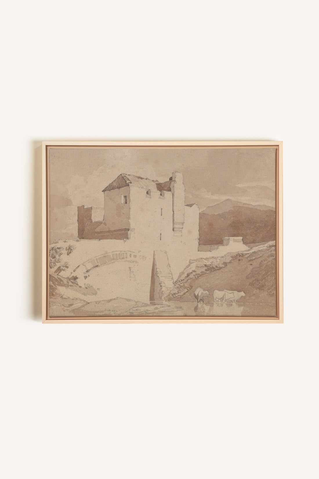 STONE AND STREAM, Oeuvre sur toile étirée, encadré Naturel Clair