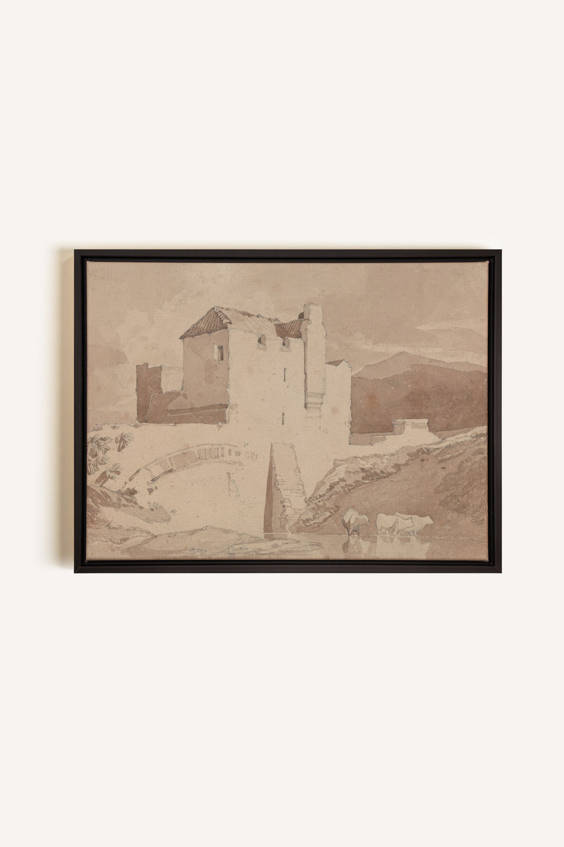 STONE AND STREAM, Oeuvre sur toile étirée, encadré Noir