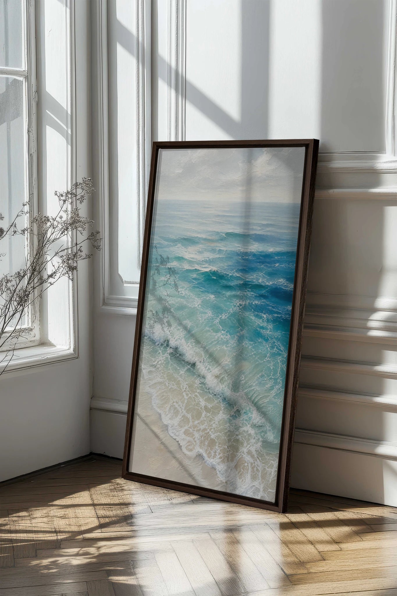SALTWATER DREAM, Oeuvre sur toile étirée, encadré Brun Noyer