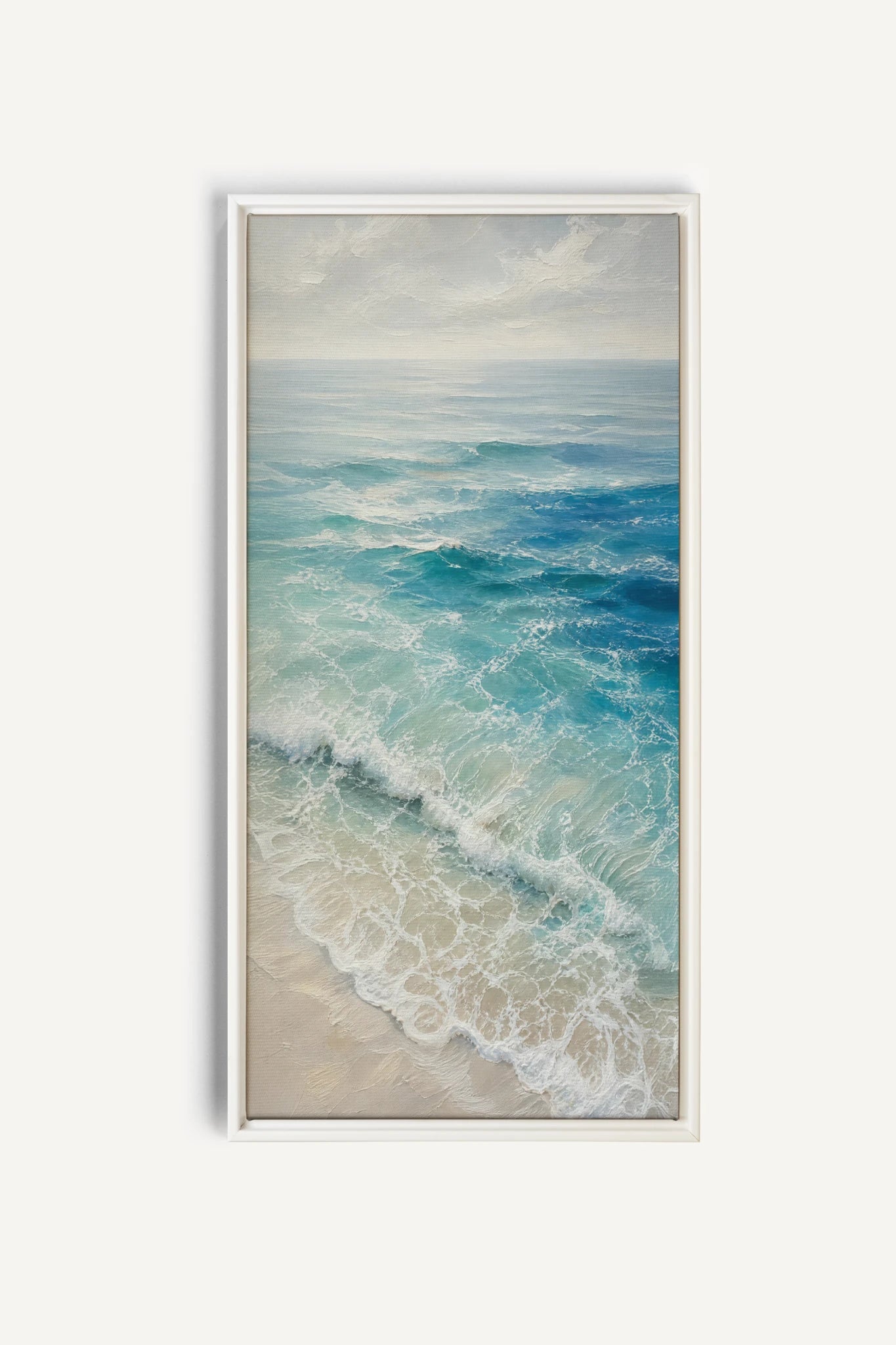 SALTWATER DREAM, Painting on stretched canvas, framed in white