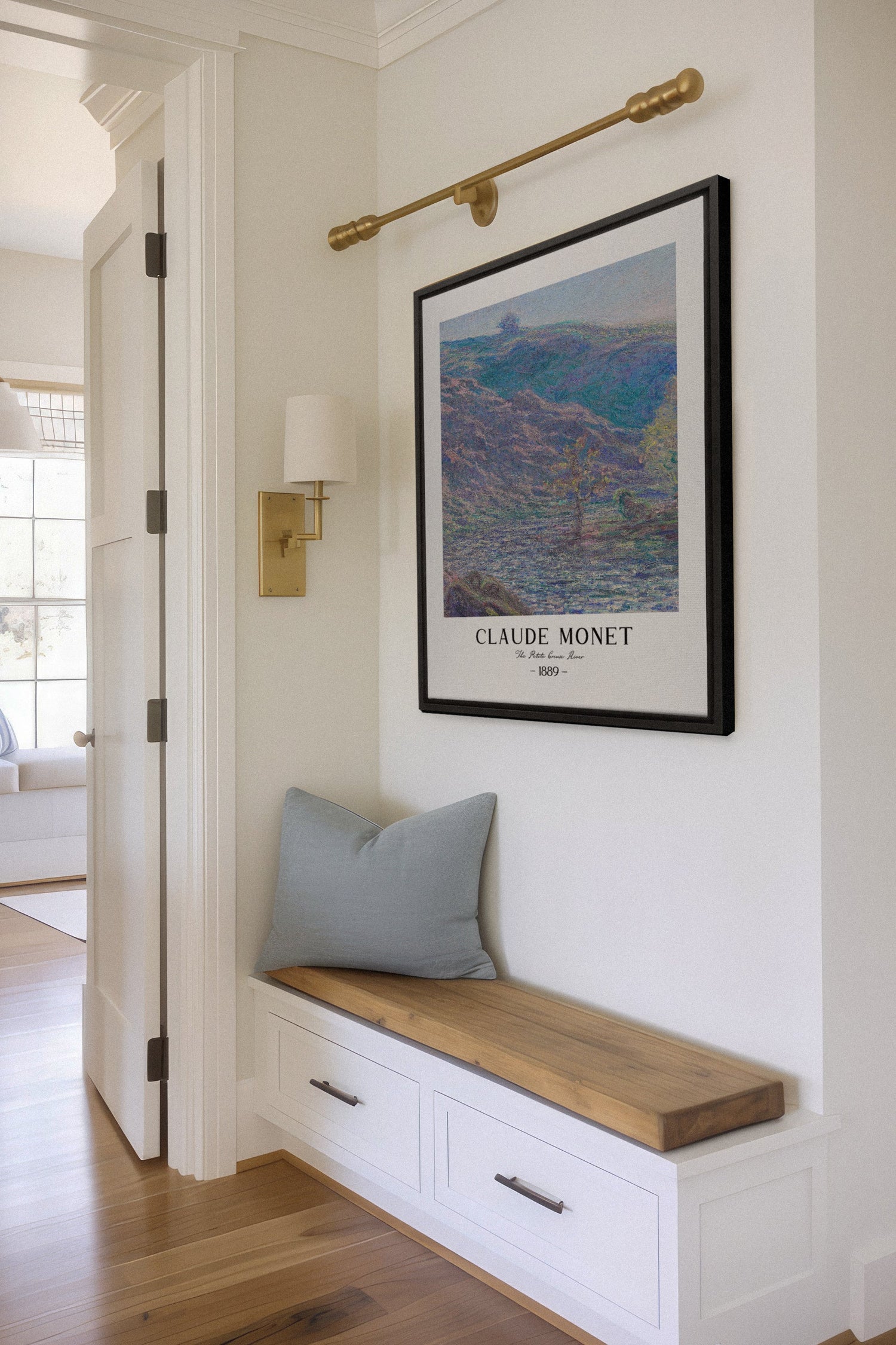 OLEKA CANVAS - THE PETITE CREUSE RIVER, Oeuvre sur toile étirée, encadré Noir