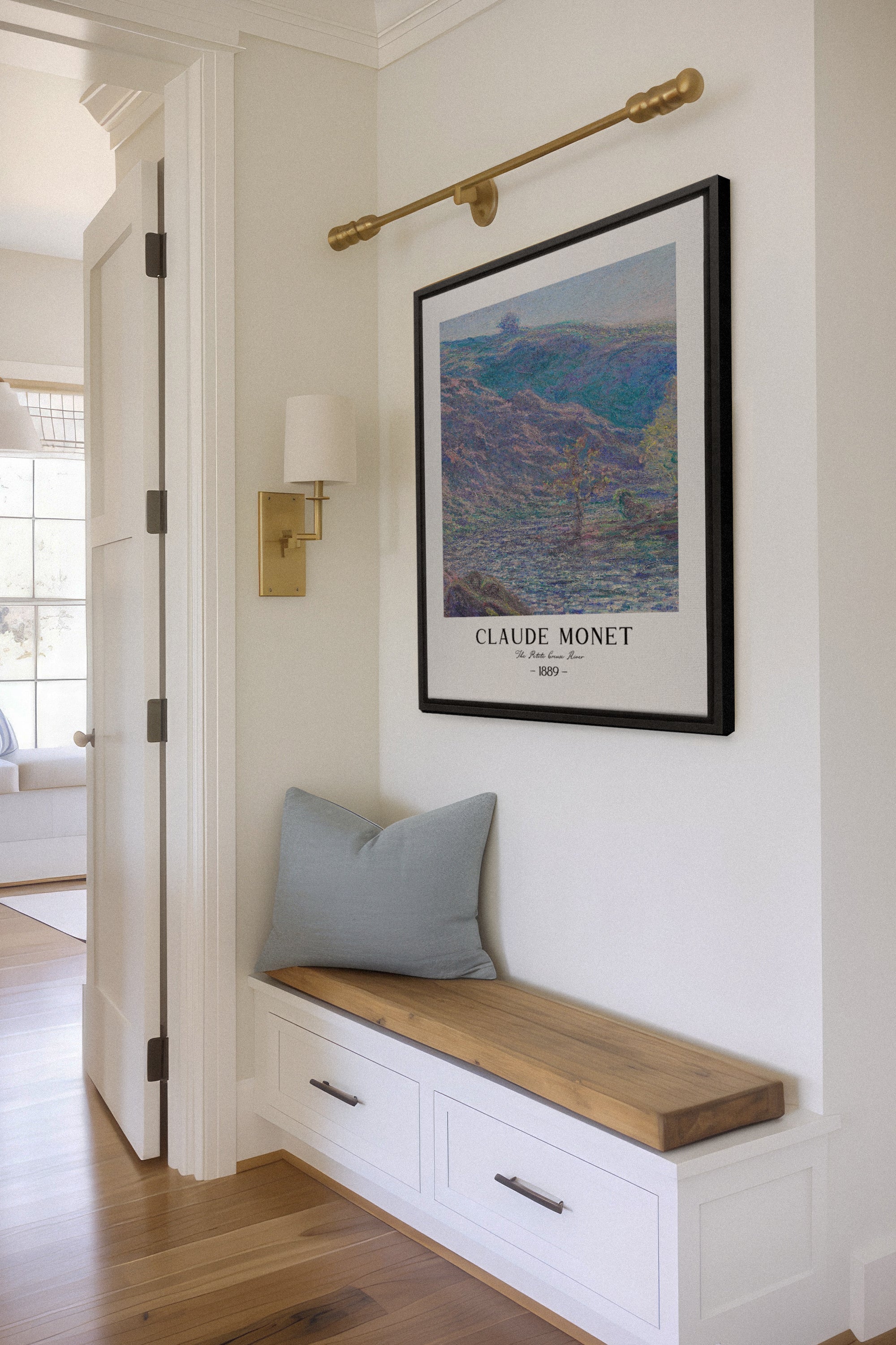 OLEKA CANVAS - THE PETITE CREUSE RIVER, Oeuvre sur toile étirée, encadré Noir