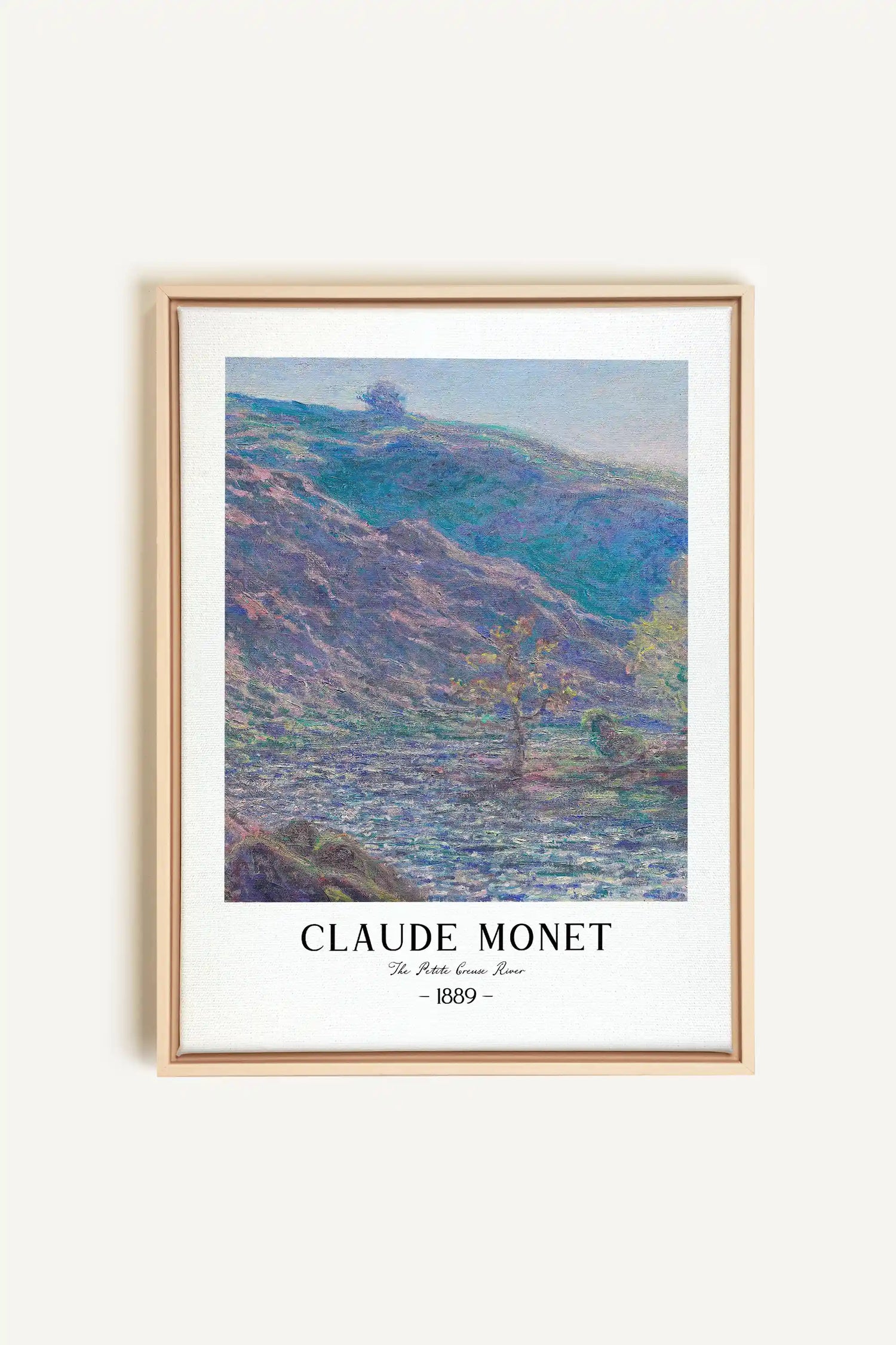 THE PETITE CREUSE RIVER, Oeuvre sur toile étirée, encadré Naturel Clair