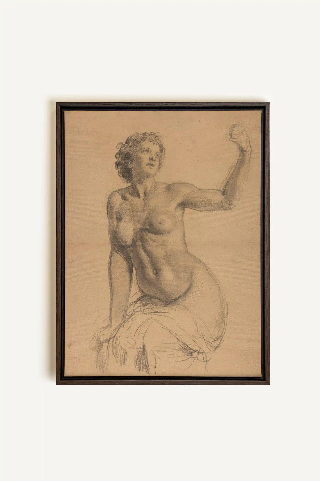 TIMELESS MUSE, Artwork on stretched canvas, framed in Walnut Brown