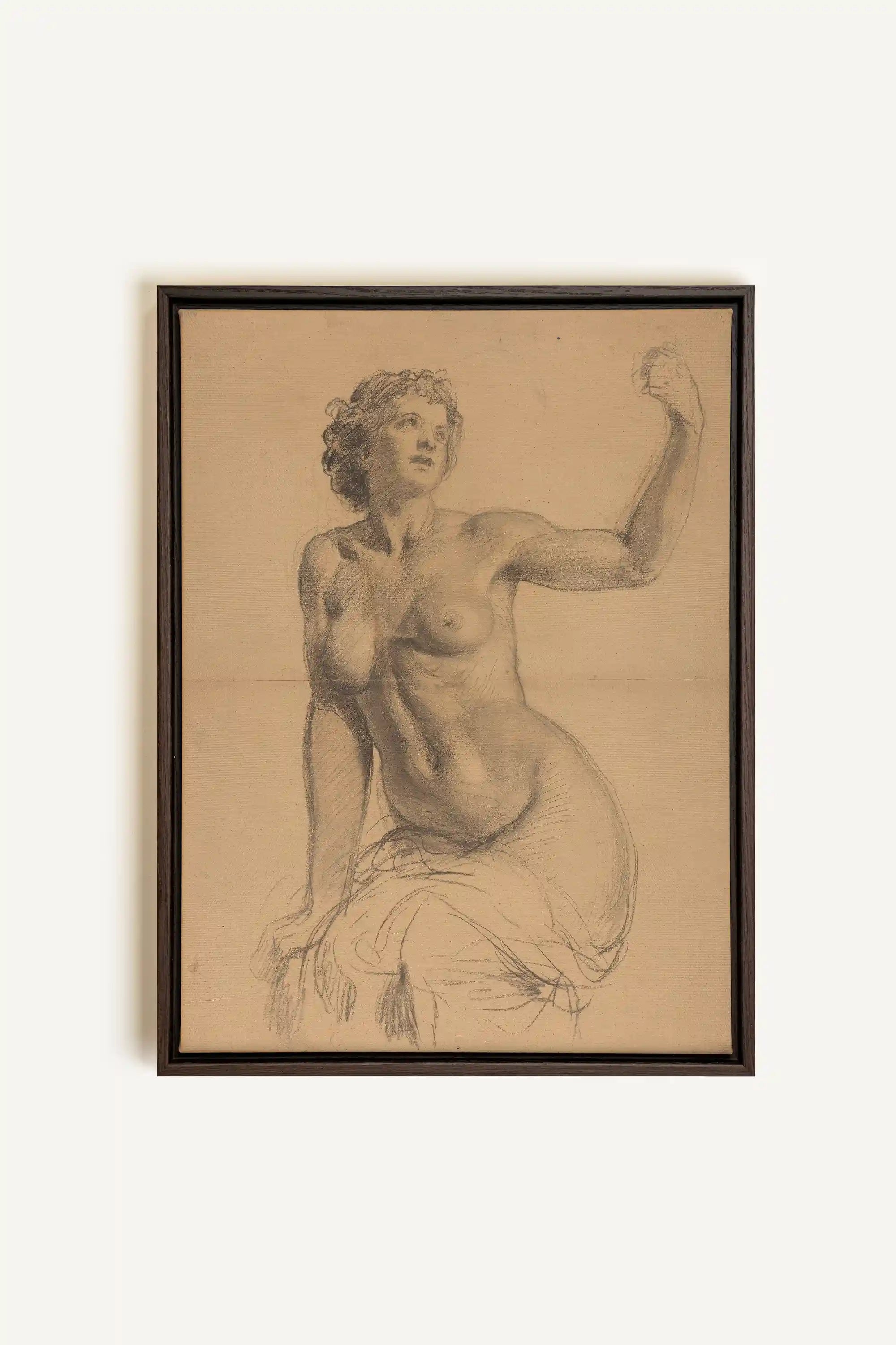 TIMELESS MUSE, Artwork on stretched canvas, framed in Walnut Brown