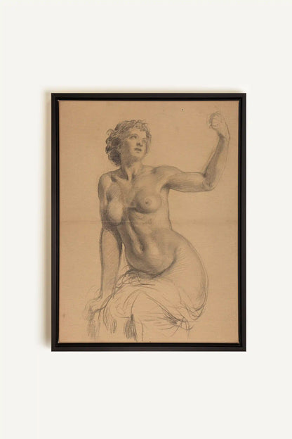 TIMELESS MUSE, Artwork on stretched canvas, framed in black
